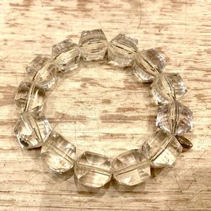 Vintage Tarina Tarantino Large Lucite Cube Beaded Bracelet